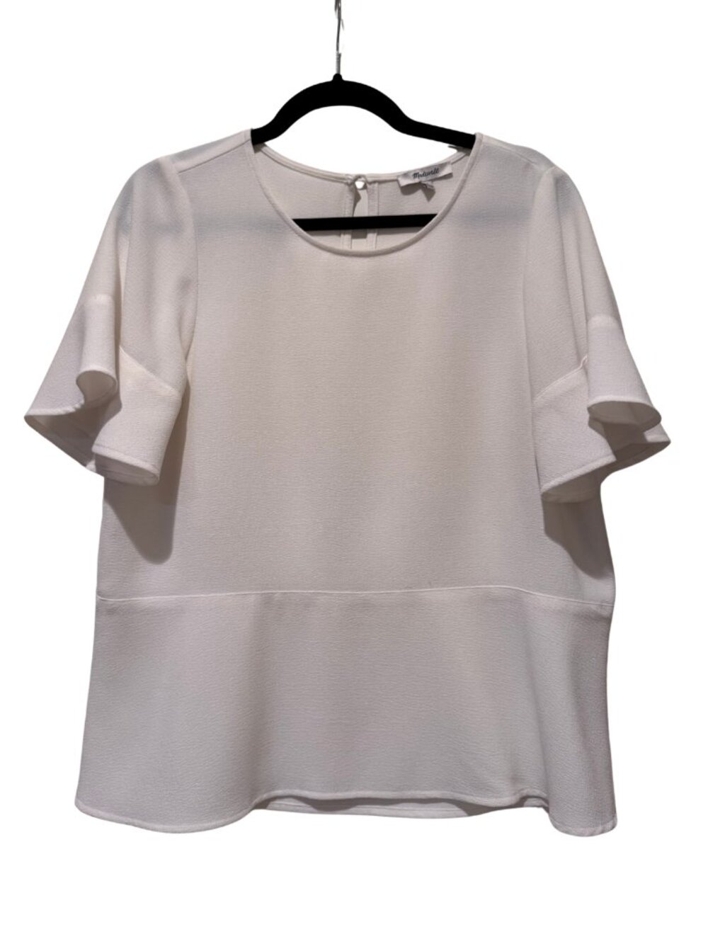 Madewell Flare-Hem Top - White - Medium EUC